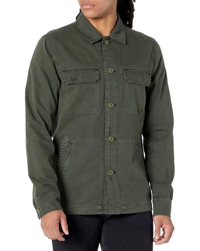 AG Jeans Marx Cotton Herringbone Long Sleeve Field Jacket - Green