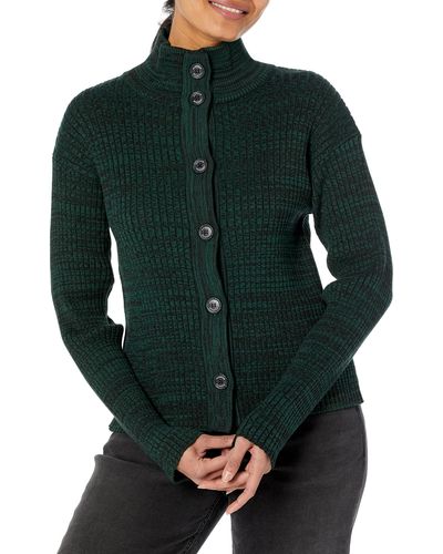 Monrow Hj0254-cosmo Rib Sweater Cardigan - Green
