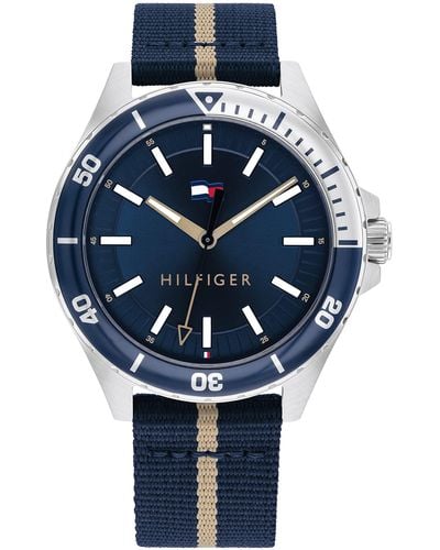 Tommy Hilfiger Reloj Analógico de Cuarzo para hombre con correa de tejido con plástico del océano Azul Marino - 1792011
