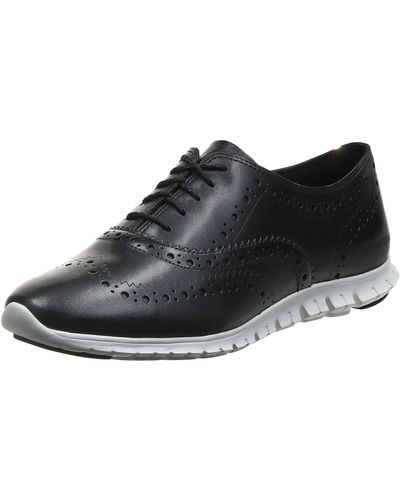 Cole Haan Zerogrand Wing Ox Closed Hole Oxford Flat - Black