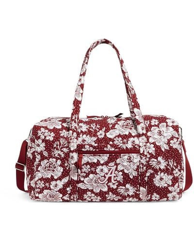 Vera Bradley Collegiate Recycled Cotton Large Travel Duffle Bag - Red