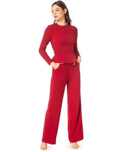 Dress the Population Andreas Peplum Top - Red
