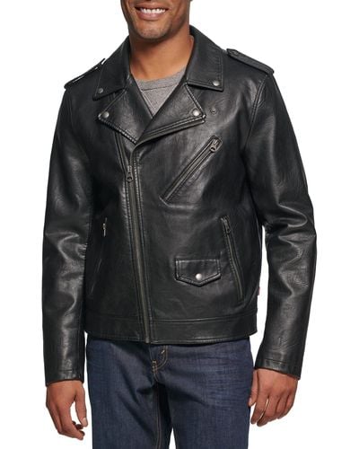 Levi's Faux Leather Motorcycle Jacket - Black