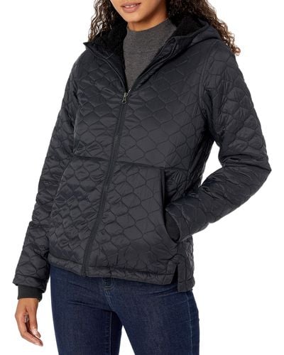 Amazon Essentials Lightweight Water-resistant Sherpa-lined Hooded Puffer - Black
