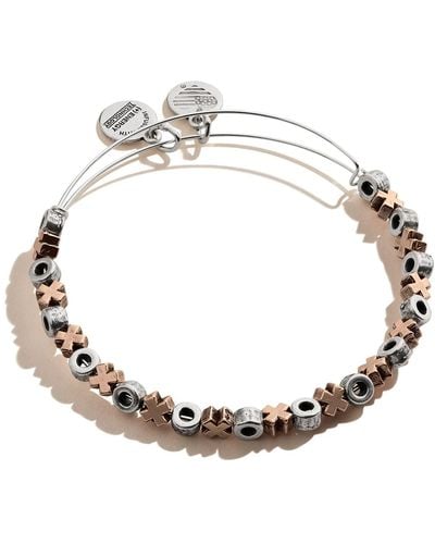ALEX AND ANI Accents Xo Hugs And Kisses Beaded Expandable Bangle For - Metallic