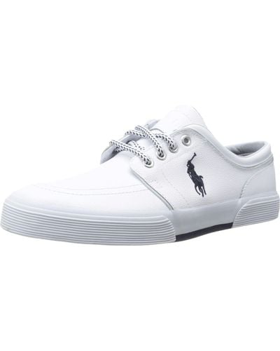 Polo Ralph Lauren Faxon Low (white Sport Leather) Men's Shoes - Black