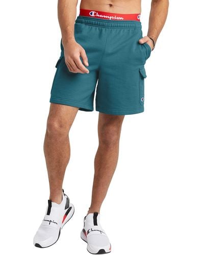 Champion Powerblend Shorts With Cargo Pockets For - Blue