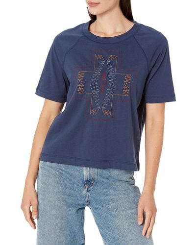 Pendleton Short Sleeve Embroidered Raglan T-shirt - Blue