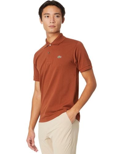 Lacoste L1212 Classic Short Sleeve Pique Polo Shirt - Orange