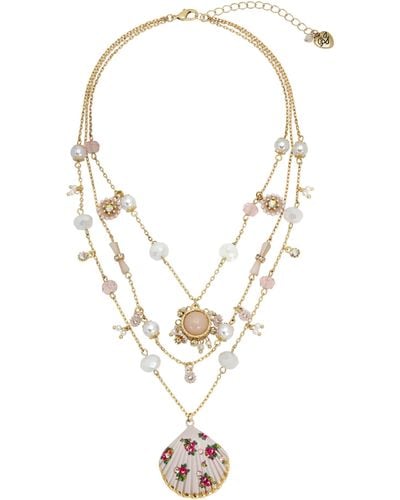 Steve Madden S Puffy Flower Bracelet & Earring Jewelry Set - Metallic