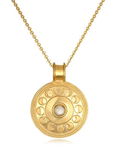 Satya Jewelry Moonstone Gold Moon Phase - Metallic