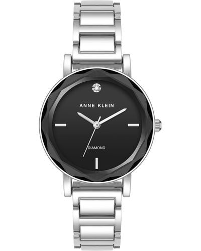 Anne Klein Genuine Diamond Dial Bracelet Watch - Black