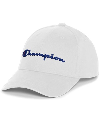 Champion , Classic Twill Hat, Cotton, Baseball Cap For With Leather Back Strap, White 3d C Logo, One Size