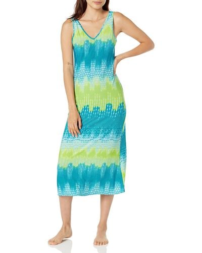 N Natori Gown Length 46",blue Green,x-small