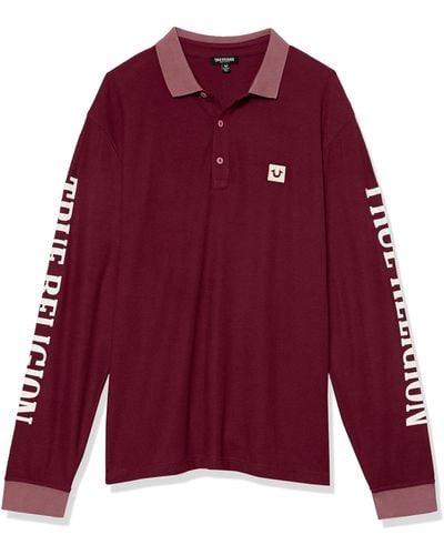 True Religion Ls Contrast Polo - Red