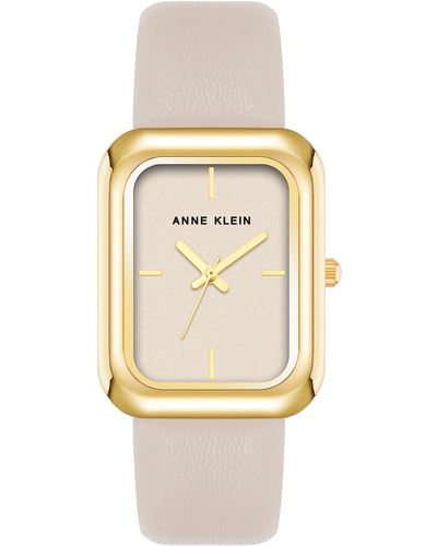 Anne Klein Vegan Leather Strap Watch - Natural