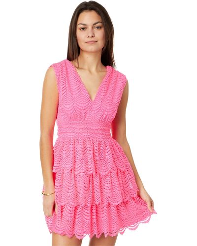Lilly Pulitzer Faye V-neck Ruffle Dress - Pink