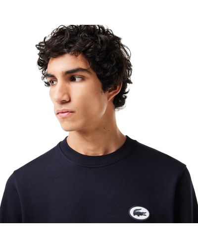 Lacoste Classic Fit Sweater W/large Wording On Front - Blue