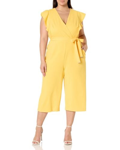 Tommy Hilfiger Flutter Jumpsuit Dress - Yellow