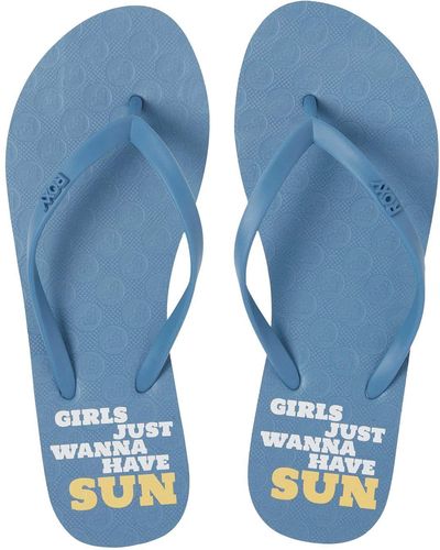 Roxy Womens Viva Stamp Sandal Flip Flop - Blue
