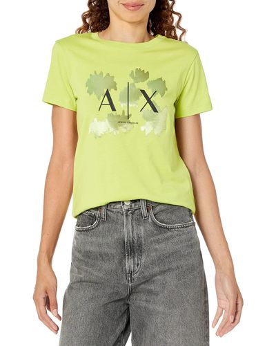 Emporio Armani A | X Armani Exchange Crew Neck Reg Fit Summer Print T-shirt - Green