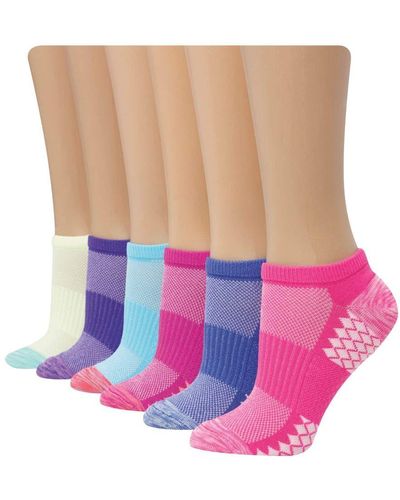 Hanes Performance Cool Compression No Show Socks 6 Pair Pack - Multicolor