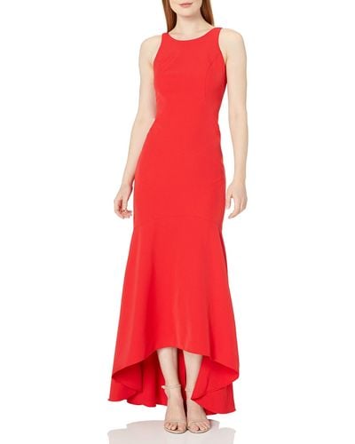 Nicole Miller Sleeveless High-low Mermaid Gown - Red