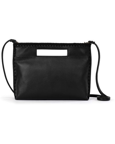 The SAK Black Soft Leather Crossbody Shoulder Bag Purse - Women's handbags