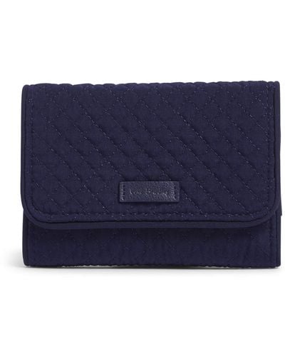 Vera Bradley Microfiber Riley Compact Wallet With Rfid Protection - Blue