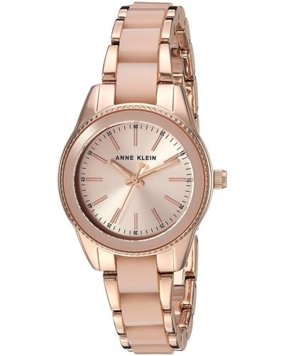 Anne Klein Rose Gold-tone And Light Pink Resin Bracelet Watch - Multicolor