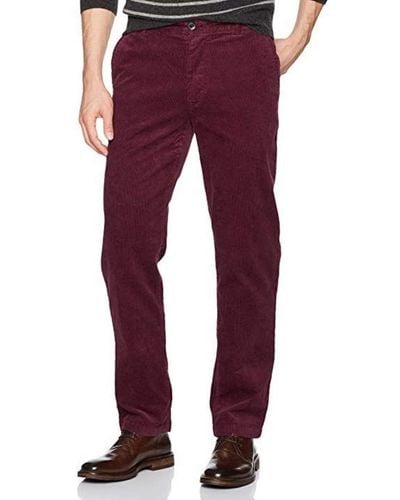 Izod Tailgate Stretch Flat Front Straight Fit Corduroy Pant - Red