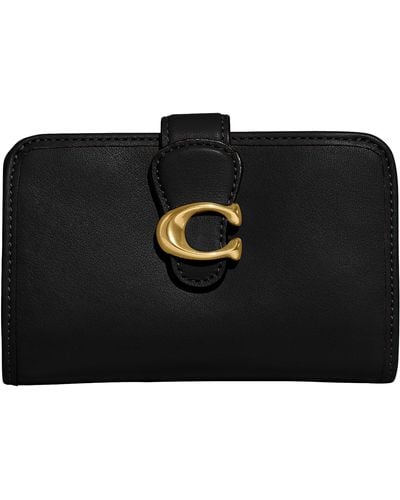 COACH Smooth Leather Tabby Medium Wallet - Black
