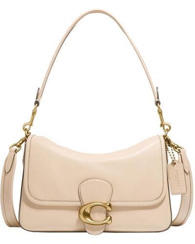 COACH Soft Calf Leather Tabby Shoulder Bag Ivory One Size - Natural