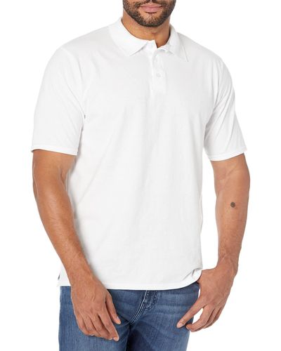 Hanes Mens Short Sleeve X-temp Performance Polo Fashion T Shirts - White