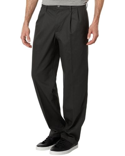Dockers Classic Fit Signature Iron Free Khaki With Stain Defender Pants-pleated - Black