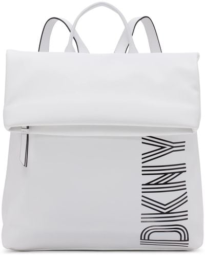 DKNY Classic Tilly Md Foldover Backpack - White