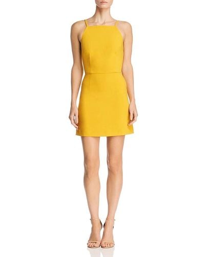 French Connection Whisper Light Square Neck Strappy Dress - Yellow