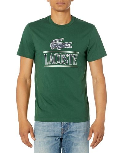 Lacoste Short Sleeve Crew Neck Croc Graphic T-shirt - Green