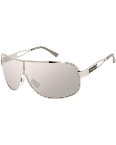 Rocawear R1532 Metal Wrap Uv Protective Rectangular Shield Sunglasses. Gifts For With Flair - Black