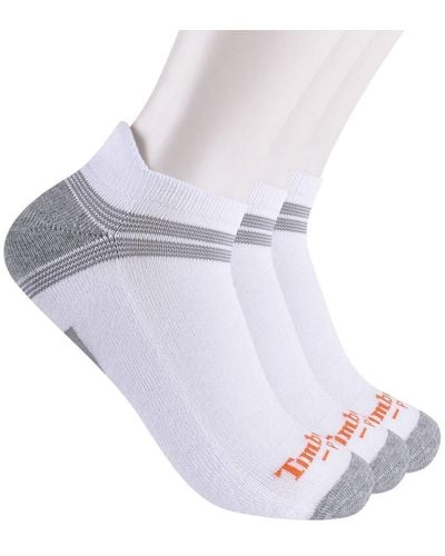 Timberland 3-pack Power Train Low Cut Ankle Socks - White