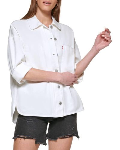 Levi's Bull Twill Cotton Shirt Jacket - White