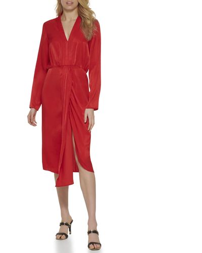 DKNY Satin Basic Dress - Red