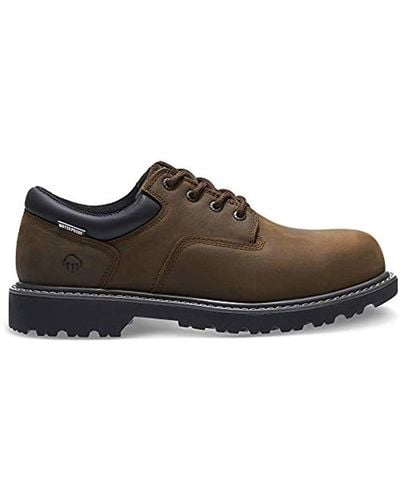 Wolverine Floorhand Oxford Waterproof Steel Toe Work Shoes - Brown
