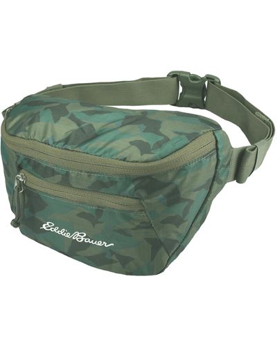 Eddie Bauer Stowaway Packable Waistpack-made From Ripstop Polyester With 2 Secure Zip Pockets - Green