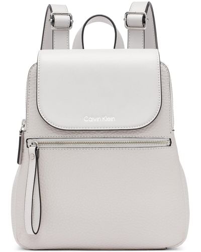 Calvin Klein Reyna Novelty Key Item Flap Backpack - White
