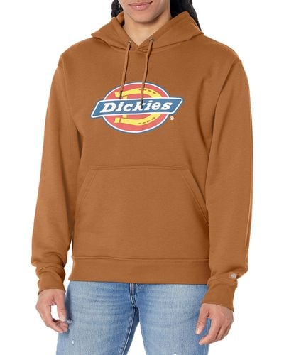 Dickies Big & Tall Tricolor Dwr Pullover Fleece - Orange