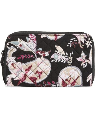 Vera Bradley Cotton Deluxe Travel Wallet With Rfid Protection Accessory - Black