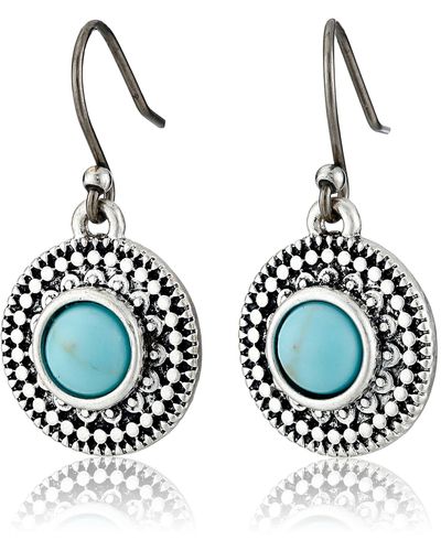 Lucky Brand Turquoise-hued Drop Earrings - Metallic