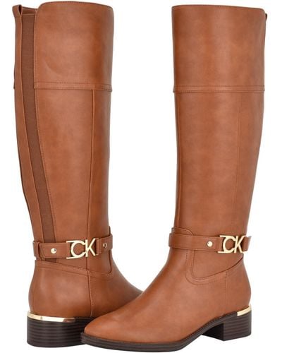 Calvin Klein Daphny Knee High Boot - Brown