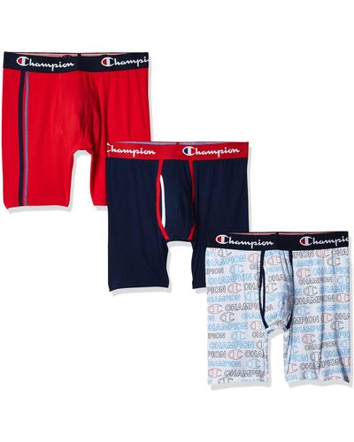 Champion Everyday Cotton Stretch Boxer Briefs 3-pack - Red